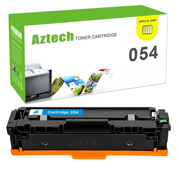 A AZTECH Compatible Toner Cartridge for Canon 054 3023C001 Used with Color imageCLASS MF644Cdw MF642Cdw LBP622Cdw MF640C (Cyan, 1 Pack)