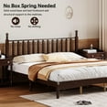 thumbnail image 3 of Full Size Bed Frames with Gourd Shaped Headboard, Vintage Natural Wood Platform Bed, Western Spindle Beds, Noise Free, Easy Assembly, Walnut, 3 of 7