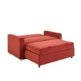 thumbnail image 3 of Serta Tennyson Scandinavian Convertible Loveseat with Full Size Sleeper, Cinnamon Velvet Fabric, 3 of 7
