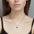 thumbnail image 2 of Fashion-gem Jewellery 1.45 Ct Heart Cut Green Emerald Womens Pendant With Chain 14K White Gold Plated 925 Sterling Silver, 2 of 2