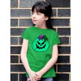 thumbnail image 2 of Green Wicked Pumpkin T-Shirt Juniors -Rose Khan Designs,  Large, 2 of 4
