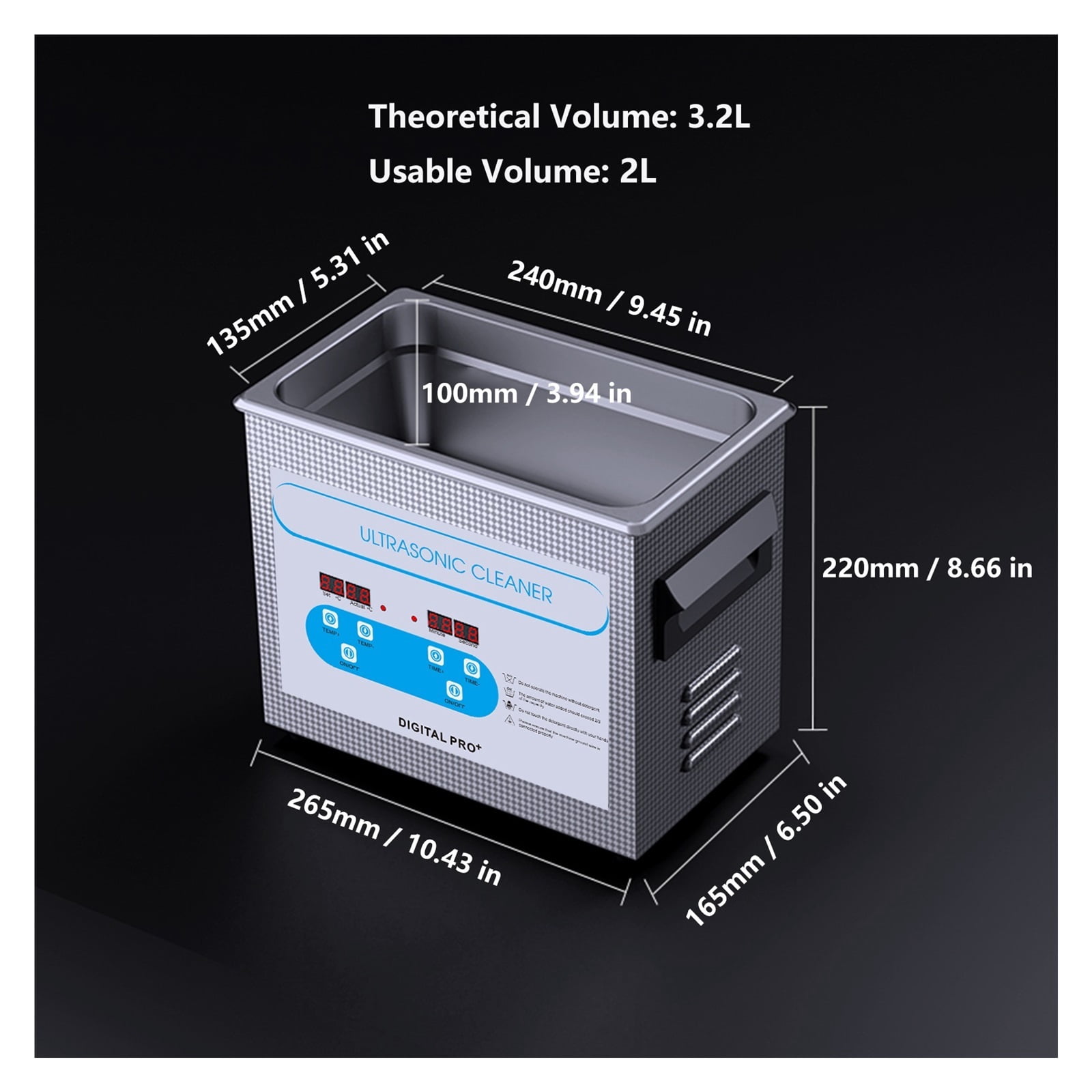 3L Ultrasonic Cleaner 40kH Ultrasonic Jewelry Cleaner with Timer Heated Ultrasonic Cleaning Machine for Glasses Bike Chains