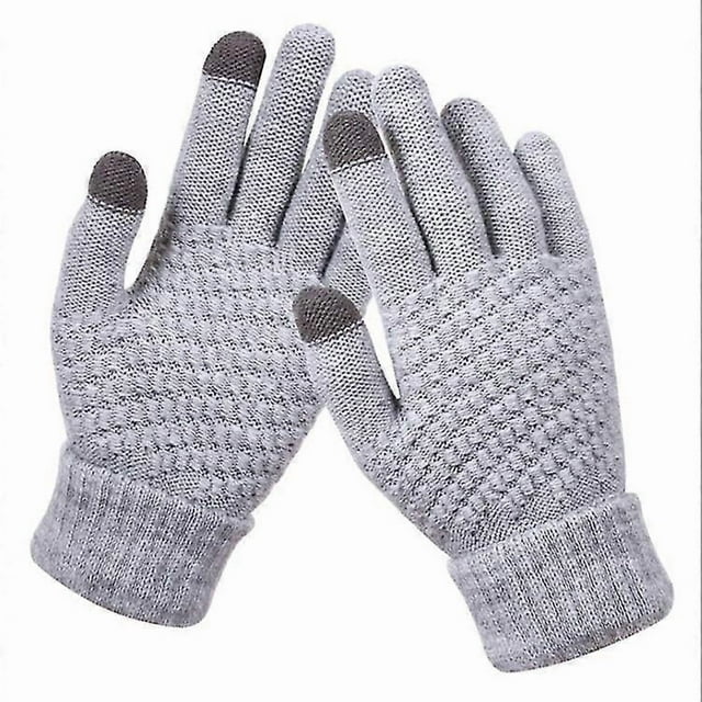 Winter Touch Screen Gloves Women Men Warm Stretch Knit Mittens Imitation Wool Thicken Full Finger Gloves,Gg