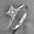 thumbnail image 2 of 1.5 Carat Princess Cut White Cubic Zirconia Sterling Silver 925 Solitaire Engagement Wedding Ring for Women Girls Size 5 to 10, 2 of 4