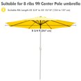 thumbnail image 6 of Yescom 9ft Patio Umbrella Replacement Canopy 8 ribs Outdoor Umbrella Top Cover 30+UV Protection in Yellow, 6 of 10