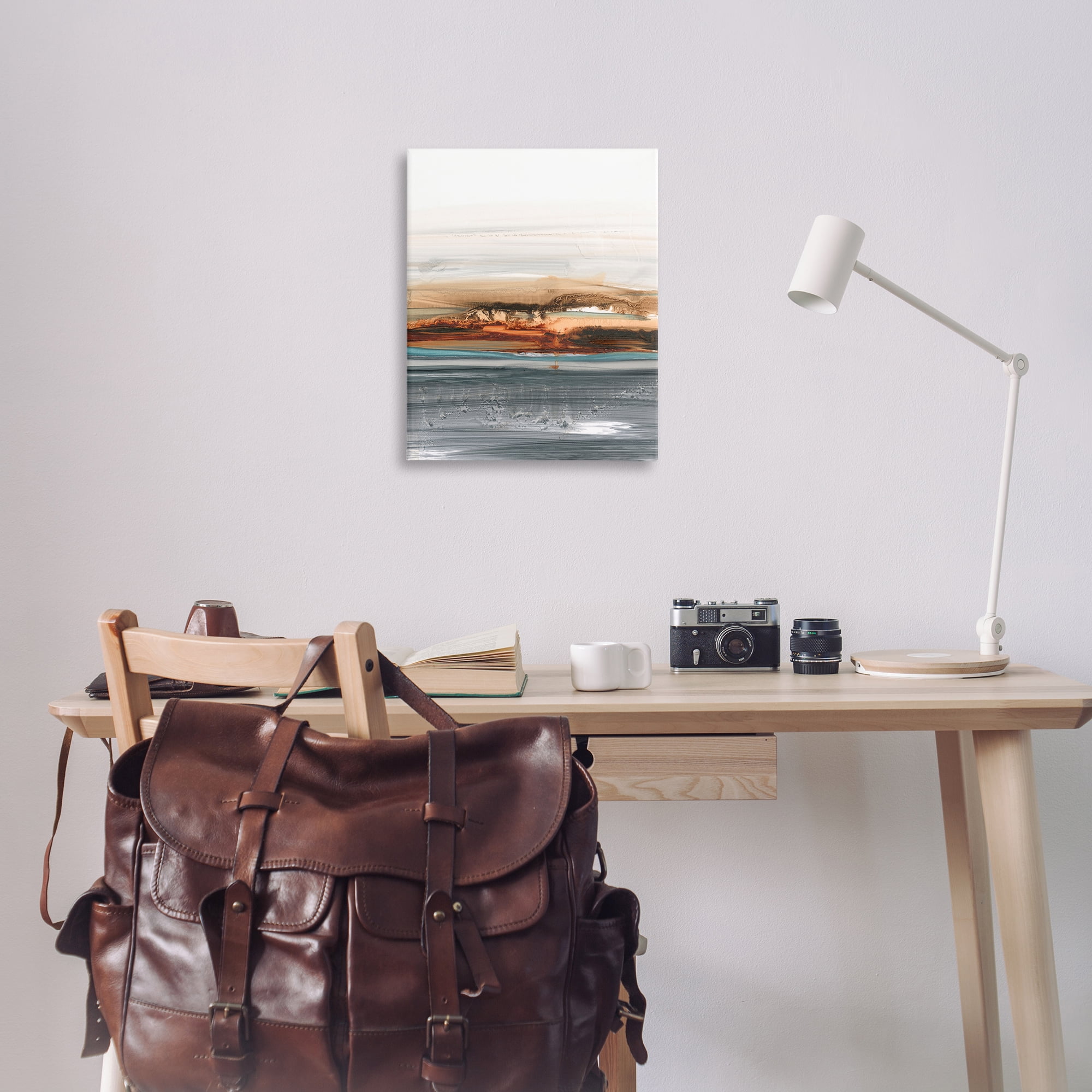 Stupell Industries Abstract Paint Streaked Sea Abstract Painting Wrapped Canvas Art Print Wall Art, 24 x 30