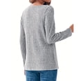 thumbnail image 4 of Womens Casual Pullover Fall Tops Long Sleeve V Neck Shirt Button Solid Color Irregular Blouse 2026 Fall Trendy Going Out Top Ladies, 4 of 7