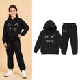 thumbnail image 4 of Ccpelsie Girls Clothes 2 Piece Clothing Sets Hoodie Long Sleeve Sweatshirts and Pants Fall Winter Outfits for Girls(Black,3-4 Years), 4 of 7