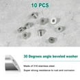 thumbnail image 2 of SPEEDWOX 10 Pcs 1/4" 30 Degree Angle Beveled Washers, 316 Stainless Steel Angled Washers, Suit for 1/8" to 3/16" Wire Rope Cable Application, 2 of 7