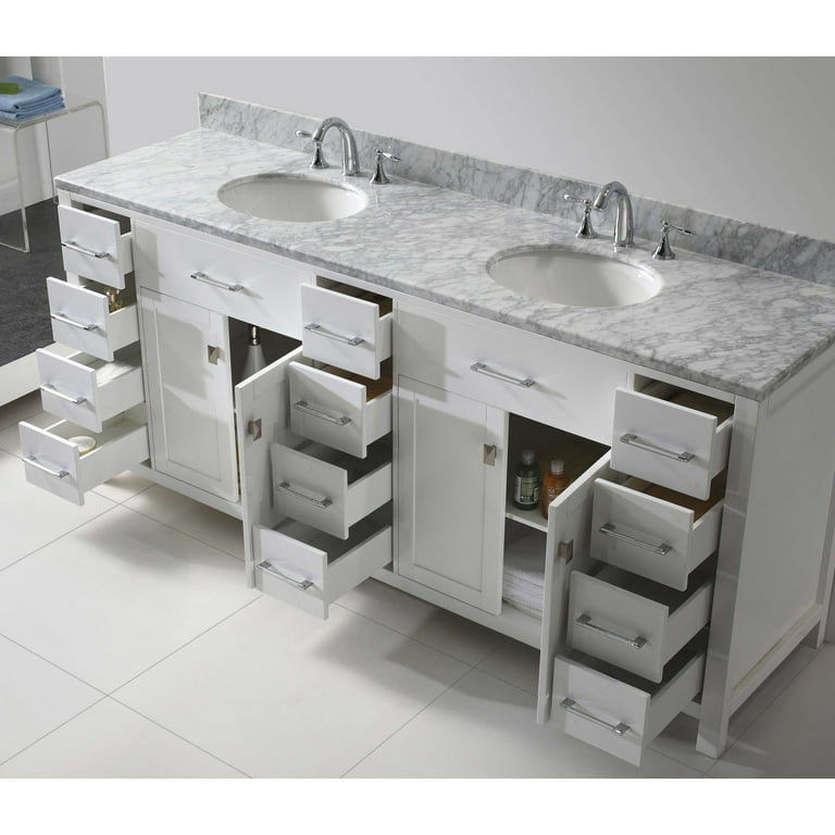 Caroline Parkway 78 in. W Bath Vanity Cabinet Only in White Caroline Parkway 78 in. W Bath Vanity Cabinet Only in White