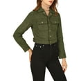 thumbnail image 4 of Allegra K Women's Turn Down Collar Faux Suede Cropped Moto Jacket, 4 of 6