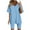 Light Blue, variant on Fsshion 2 Piece of Outfits for Womens Plus Size Printed V-Neck Blouse Short Sleeve Tops Shorts Casual Suit Sets