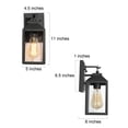 thumbnail image 6 of LNC Lubuk 11-in H Sandy Black Clear Glass Square Modern Outdoor Wall Light,11.2"H, 6 of 14