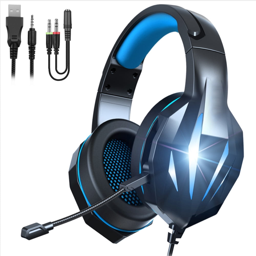 2020 New Wired Headset Gaming Headset with Microphone Cool LED light
