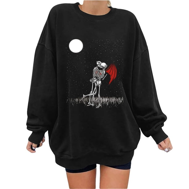 Puntoco Moda Mujer Acción de Gracias Impreso Blusa Suelta de Manga Larga Cuello Redondo Casual Pullover tops Sweatershirt Puntoco Puntoco-3045