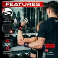 thumbnail image 6 of BEAST RAGE Weight Lifting Straps Wrist Wraps Fitness Padded Cotton Wrist Support Gel Advanced Grips Dumbbell Bar Wraps Heavy Duty Gym Bodybuilding Straps Power Deadlift Barbells (Black/Red Wraps), 6 of 8