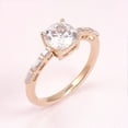 thumbnail image 2 of Cora Jewellery 2.15CT Cushion Cut Moissanite Solitaire Engagement Ring For Women, 18K Rose Gold, 2 of 5