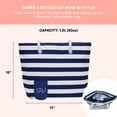 thumbnail image 4 of PortoVino Insulated Wine Purse Tote Bag - Canvas Drink Pouches with Hidden Spout and Wine Dispenser Flask - Beach Bag Holds 50 oz Beverage for Travel, Concerts - For Drink Lovers - Blue/White, 4 of 8