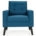 thumbnail image 2 of Costway Modern Accent Armchair Upholstered Single Sofa Chair w/ 2-Side Pockets Navy, 2 of 10