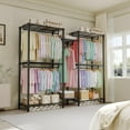 thumbnail image 2 of GloryStar Large Capacity Freestanding Garment Rack, Heavy Duty Metal Closet Organizer with Adjustable Shelves and Clothes Rods, 2 of 7