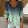 thumbnail image 2 of ZyeKqe Long Sleeve Shirts for Women V Neck Soft Cozy Pullover Tops Casual Fall Loose Fit Basic Lightweight Tops, 2 of 5