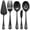 Matte Black, variant on 5-Piece Matte Rainbow Serving Utensils Set, Stainless Steel Serving Set Include Serving Spoon Fork, Flatware Serving Pieces