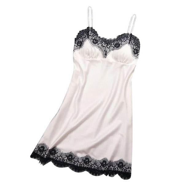 Lencería de mujer Ropa de dormir con cuello en V Ropa de dormir de encaje  Vestidos de deslizamiento negro XXL Macarena Ropa de dormir de pijama para 