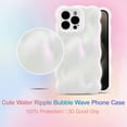thumbnail image 3 of Case for iPhone 12 Pro Max 6.7 inch, Cute Solid Color Curly Wave Shape Shockproof Soft Bumper Phone Case, Candy Water Ripple 3D Silicon Slim Pretty Case Non-Yellowing Cover, Glitter Pink, 3 of 14