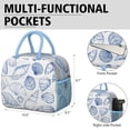 thumbnail image 6 of Lunch Bag Lunch Box for Women Reusable Insulated Lunch Bags,Water-Resistant Vintage Blue Sea Shells Cooler Lunch Tote Bag, Large Capacity for Work Travel Picnic, 6 of 6