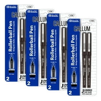 BAZIC Callum 0.5mm Rollerball Pen, Black Ink Needle Tip Fine Point Ink Pens (2/Pack), 4-Packs