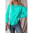 thumbnail image 6 of Aruba Blue Solid Fleece Lined Drop Shoulder Terry Sweatshirt, 6 of 8