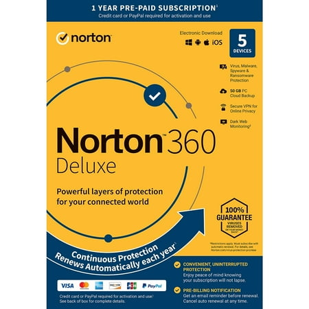 UPC: 0037648687980 | Norton 360 Deluxe for 5 Devices 21392062