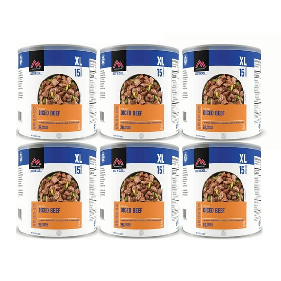 (6 Cans) Mountain House Diced Beef #10 Can Emergency Long Term Storage Food for Camping Hiking and Backpacking ✅