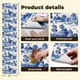 thumbnail image 4 of Peel and Stick Wallpaper Contact Paper Blue White Vintage French Country Farmhouse Temporary Nursery Statue Self Adhesive and Removable 23.6in x 118in, 4 of 8