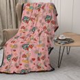 thumbnail image 2 of Pofeuu Retro 70s 60s Hippie Flower Print Bed Blanket, Soft Flannel Blankets for Bed,Sofa, Couch, Chair, 50 X 60 Inches, Double Layer, 2 of 8