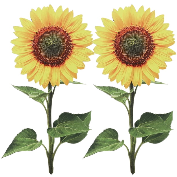 2 estacas de girasol acrílicas para jardín, decoración de girasoles, estacas de flores, letreros de jardín
