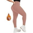thumbnail image 3 of Dwellite Plus Size Leggings for Women High Waist Tummy Control Leggings Compression Workout Running Pants Pink XL, 3 of 5
