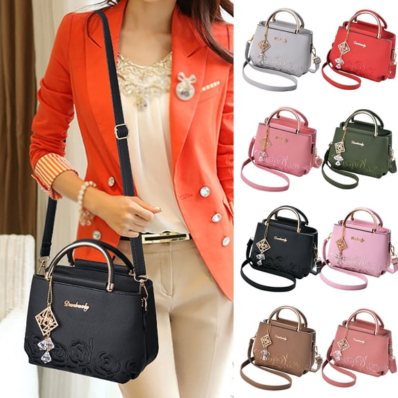 Faraee Fashion Purses and Handbags for Women Crossbody Shoulder Top Handle Satchel Jeweled Pendant Business Small Work Tote Bags Black