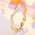 thumbnail image 3 of enjoywould Knuckle Ring Adjustable Size Irregular Geometric Shape Luxurious Electroplating Decoration Hypoallergenic Willow Leaves Simple Charm Open Ring Jewelry Accessories, 3 of 5