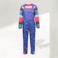 thumbnail image 3 of Disfraz Premium Mono de payaso con cuello redondo y estampado para niños y hombres, conjunto con bolsillos Kuymtek Azul*Niño 5 -6 años para Hombre, 3 of 7