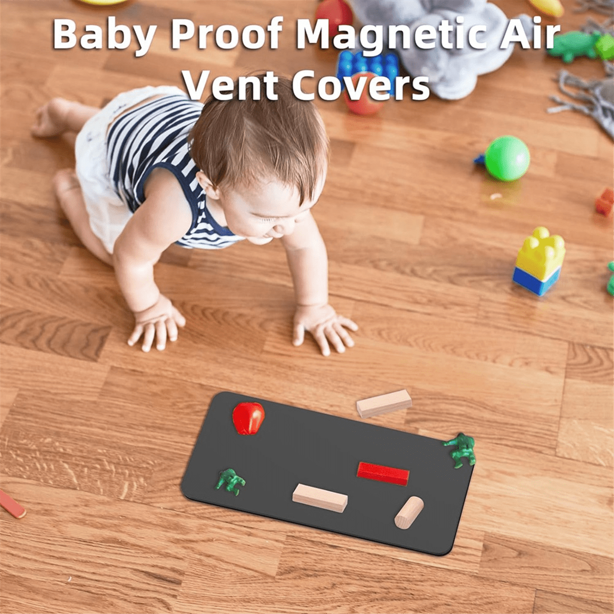 Floor Register 4 x 10 Inch with Strong Magnetic Vent Cover, AirVent Cover for Home Floor Wall or Celling for HVAC RV AC
