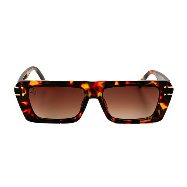 Baroc Lentes de sol Small Frame Print Rectangulares Unisex UV400 Acetato Carey