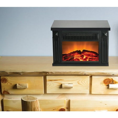 Buy Warm House TZRF-10345 Zurich Tabletop Retro Electric Fireplace - Black at Walmart.com