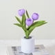 thumbnail image 5 of Lámpara LED Artificial Tulip Night Light de escritorio recargable Decoración (Púrpura 3 Flores) Ehuebsd Para estrenar, 5 of 8