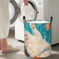 thumbnail image 5 of Goofa Playful Floral Cat Printed Circular Hamper,Laundry Basket with Handles,Storage Baskets Foldable,Large Capacity Laundry Hamper-Medium, 5 of 6