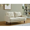 thumbnail image 3 of Us pride furniture Feemster 57.5'' Velvet Square Arm loveseat -Ivory, 3 of 5