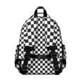 thumbnail image 3 of Black and White Checkered Backpack for School,Cute School Bag,Schoolbag with Adjustable Shoulder Straps & Padded Back,15.25"x11.5"x5.25", 3 of 6
