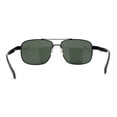 thumbnail image 4 of Air Force Luxury Classy Rectangular Officer Pilots Metal Sunglasses Black Green, 4 of 4
