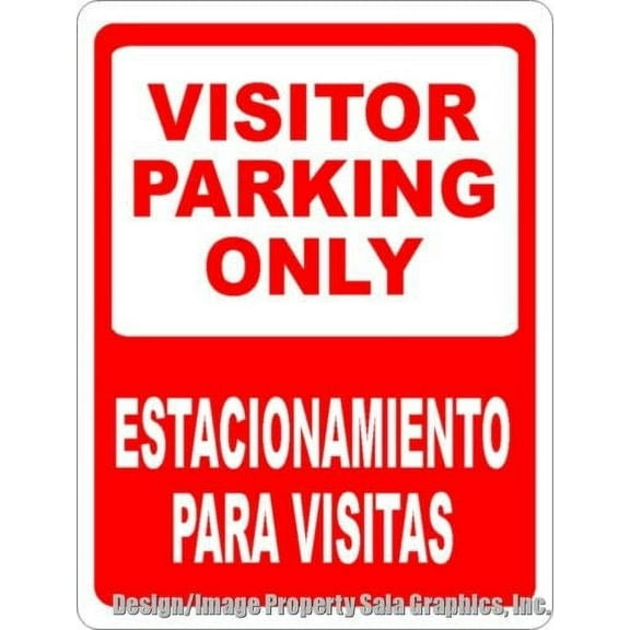 Bilingual Visitor Parking Sign. Estacionamiento para visitas signo
