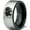 Black Grey Flat Tungsten, variant on Tungsten Elephant Animal 2D Style Art Band Ring 8mm Men Women Comfort Fit Brushed Gray Flat Cut Black Polished
